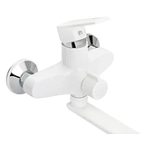 Пластиковий змішувач для ванни білий (ЧЕХІЯ), фото 4