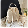 Міні-рюкзак міський жіночий бежевий, фото 3