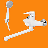 Пластиковий змішувач для ванни білий (ЧЕХІЯ), фото 7