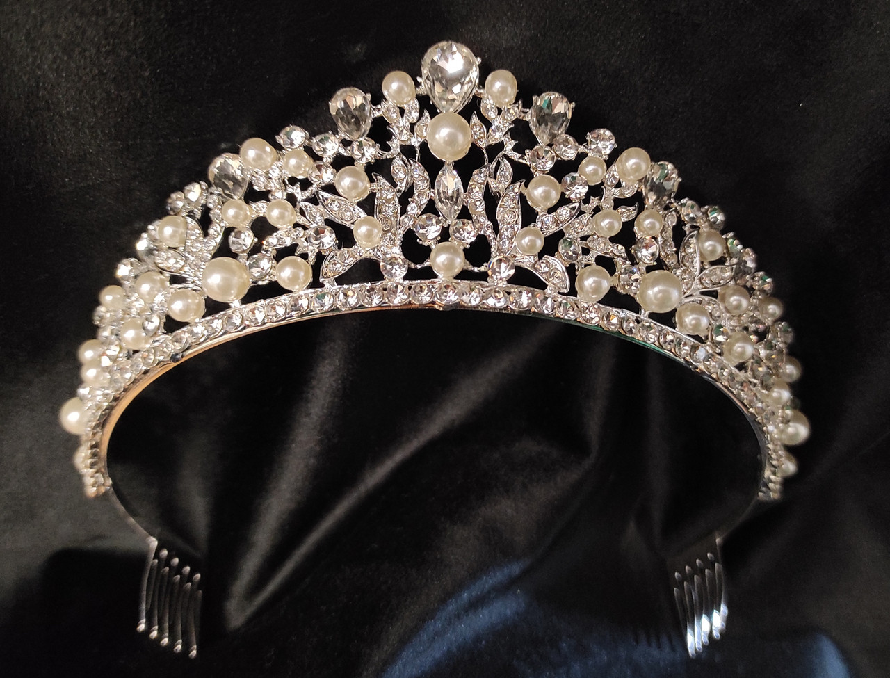 Вишукана діадема з камінням SWAROVSKI, срібло