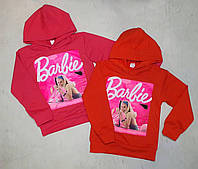 Детские худи, розовое и оранжевое, для девочек школьного возраста "Barbie" от 8 до 12 лет.