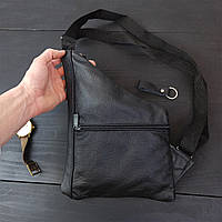 Мужская сумка-слинг из натуральной кожи, сумка через плечо KJ-860 мужская кожаная