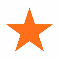 Маркировочная самоклеящаяся наклейка (этикетка, стикер) "Звезда" оранжевая (цвет в ассортименте). 30х30мм