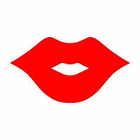 Маркировочная самоклеящаяся наклейка (этикетка, стикер) "Губы. Поцелуй" красные (цвет в ассортименте). 30х15мм