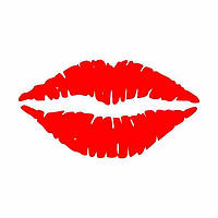 Маркировочная самоклеящаяся наклейка (этикетка, стикер) "Губы. Поцелуй" красные (цвет в ассортименте). 30х15мм