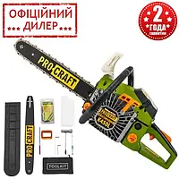 Мощная бытовая бензопила Procraft K450L (1 шина, 1 цепь 45) 3,6 кВт, Бензопила на бензине, Мотопила для дома