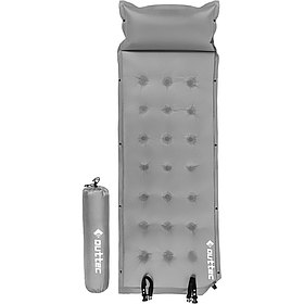 Килимок Outtec, що самонадувається, з подушкою, сірий, 193x68x3.5см, для кемпінгу, туризму, поліестер + сумка