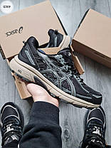 Чоловічі кросівки Asics Gel Venture 6 Green Black Khaki Асікс Гель Вентуре 6 чорні хакі шкіра сітка, фото 6