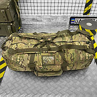 Тактический баул 110 л мультикам, военная водонепроницаемая сумка-рюкзак для вещей камуфляж