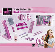 Дитячий набір перукаря для дівчинки (стайлер, світло, звук, 2 щітки для волосся, 2 шпильки, 2 бігуді) YLQ 087, фото 3