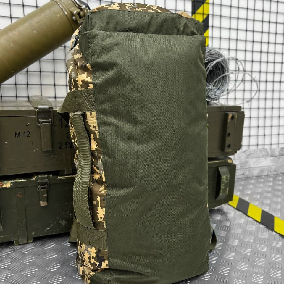 Баул тактический 100л пиксель, штурмовой сумка-рюкзак для транспортировки вещей из Cordura - фото 9 - id-p2084535626