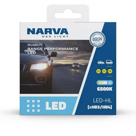 Світлодіодні лед лампи NARVA LED цоколь HB3/HB4 ОРИГІНАЛ P20d/P22d, світло 6500К, 12/24В 24W, фото 1