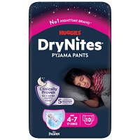 Подгузники Huggies DryNites для девочек 4-7 лет 10 шт (5029053527581) - Вища Якість та Гарантія!