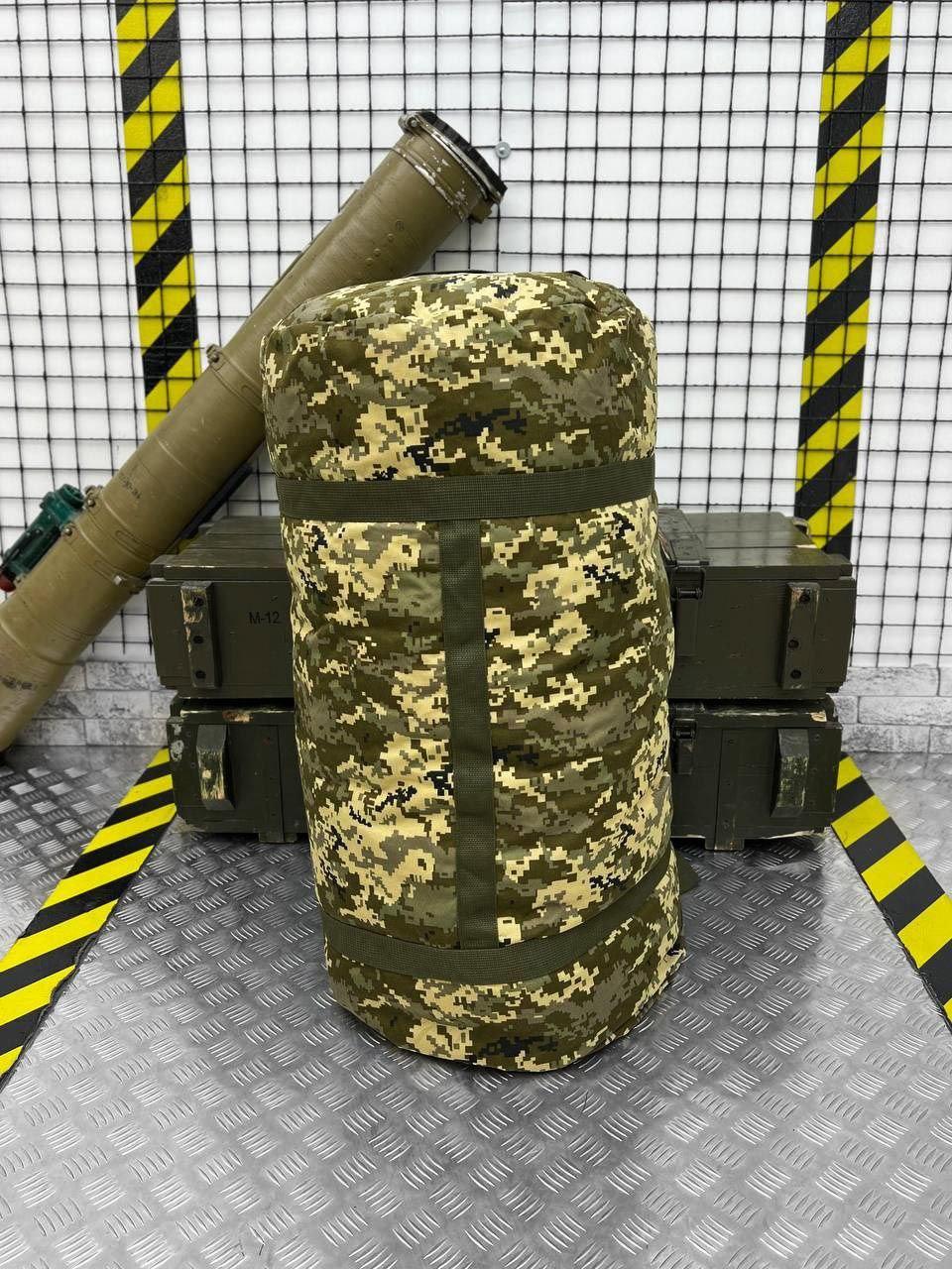 Тактический баул Kiborg 120 литров пиксель, армейский баул для транспортировки вещей водонепроницаемый - фото 5 - id-p2084555103