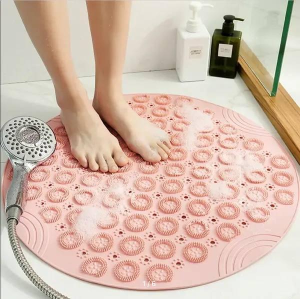 Массажный коврик для ног в ванную 55 см на липучках, Силиконовый противоскользящий коврик-мочалка в ванну - фото 4 - id-p2084574006