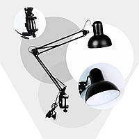 Настольная лампа для маникюра на струбцине черная Desk lamp
