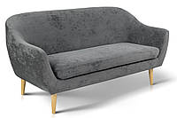 Современный диван на деревянных ножках софа из велюра, красивая тахта Лагуна цвет темно-серый Микс Мебель