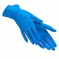 Нитриловые перчатки неопудренные 100 штук синие плотные
