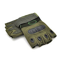 Тактические перчатки с пластиком, безпалые, размер L, Green