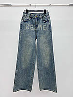 Прямые джинсы Celine с логотипом спереди, коллекция 2024