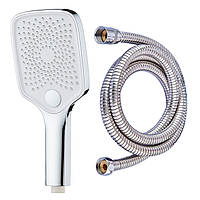 Душовий набір Mixxus Premium лійка масажна (3 режими) + розтяжний шланг 200-250 см з латунними гайками (0027-2788)