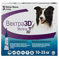 Ceva (Сева) VECTRA 3D (ВЕКТРА 3D) капли от блох и клещей для собак щенков от 10-25 кг