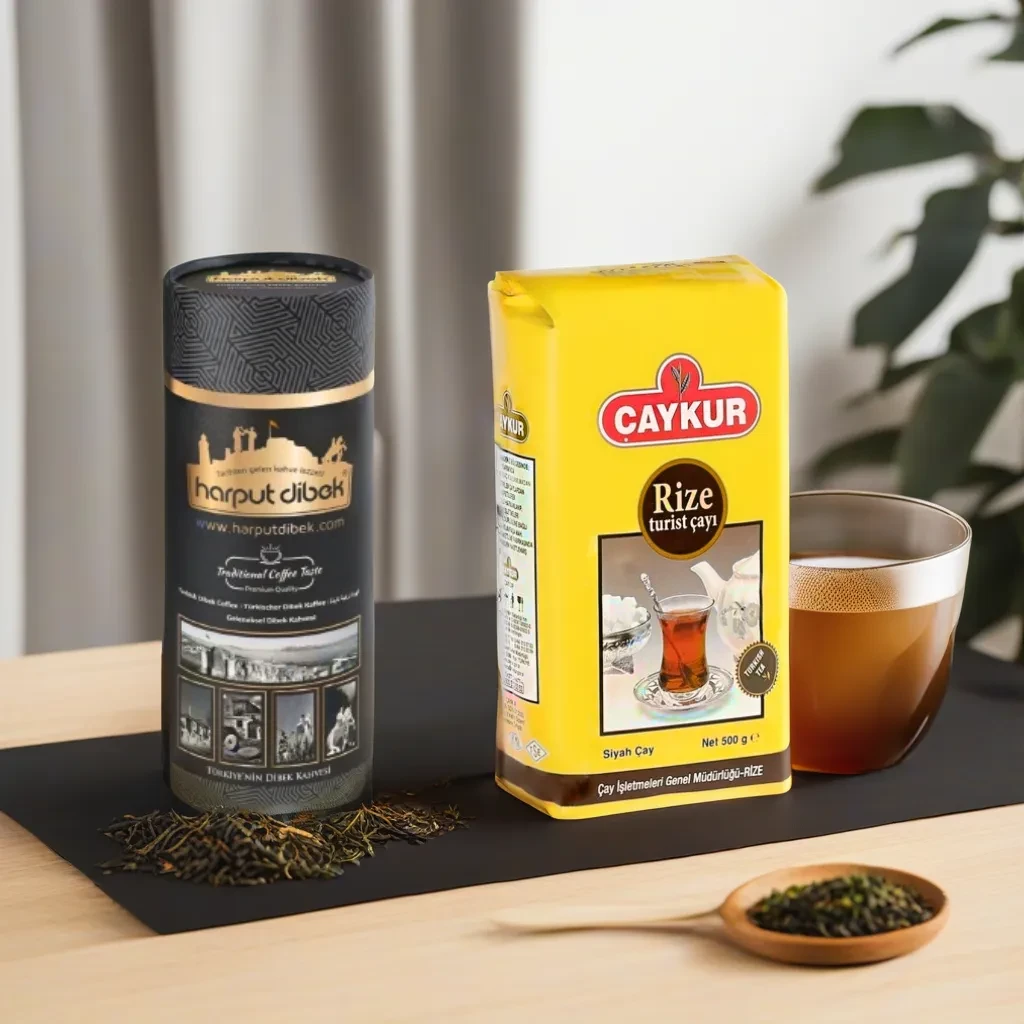 Набор кофе молотый со сливками и чай черный мелколистовой, Hartup Dibek 1 кг и Caykur Rize 500 гр - фото 1 - id-p1810414594