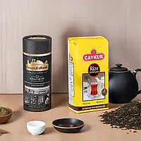 Комплект чай чорний дрібнолистовий та кава мелена з вершками, Hartup Dibek 1 кг та Caykur Rize 500 гр
