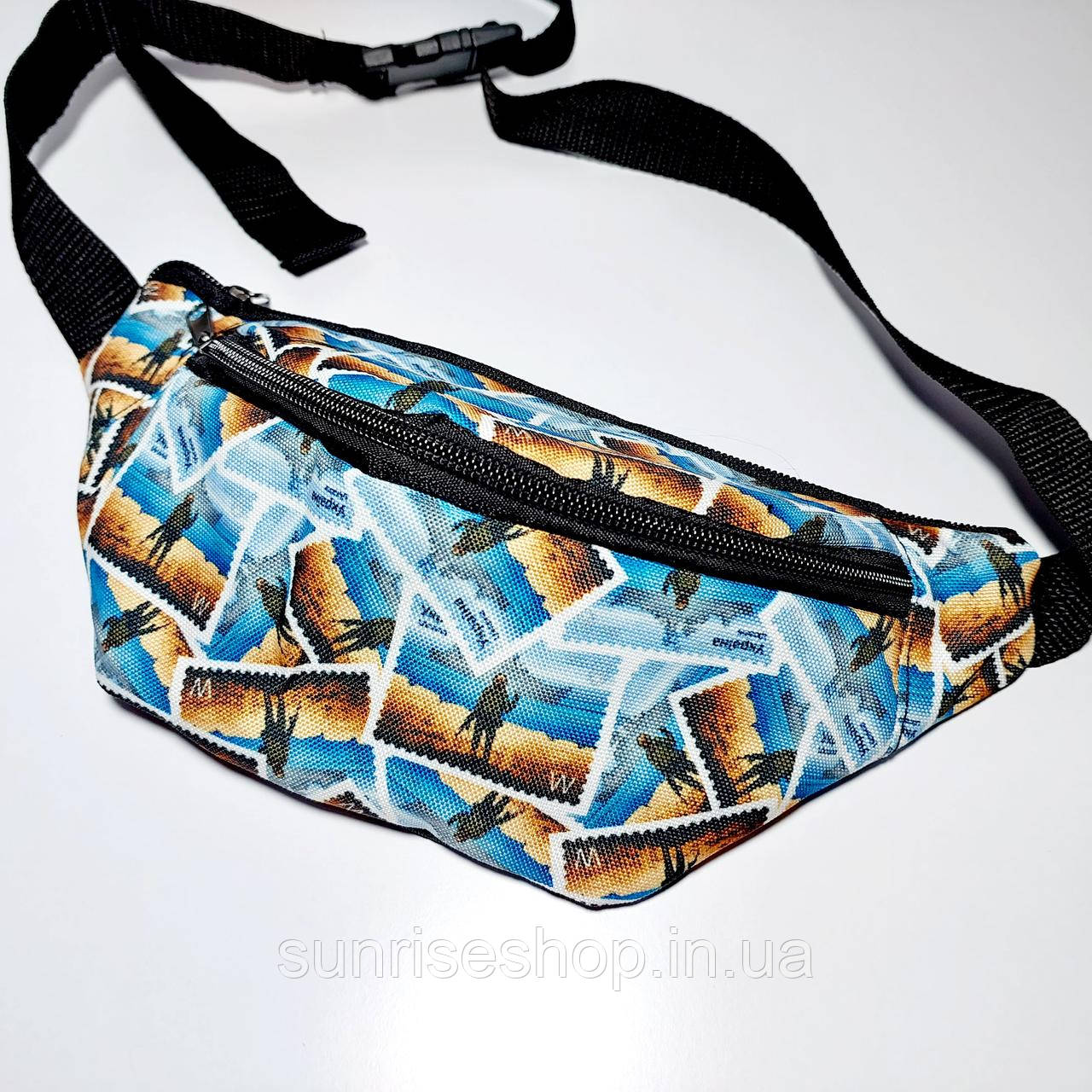 Поясна дитяча сумка бананка принт опт