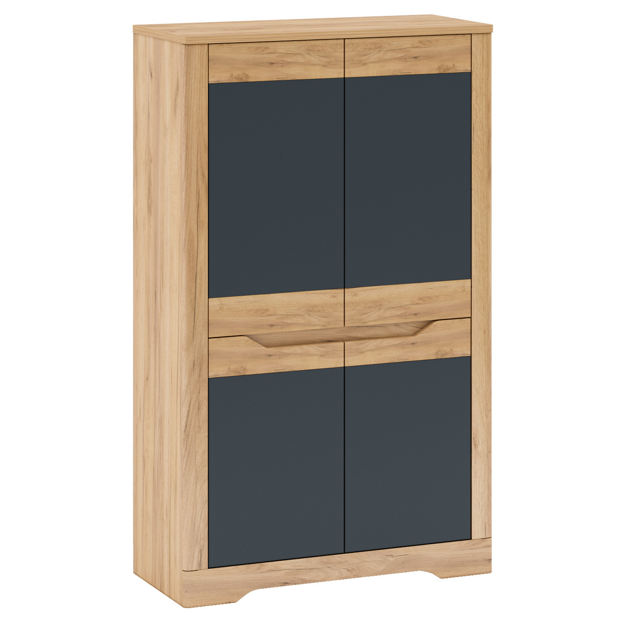 Сучасна закрита низька шафа пенал з полицями у вітальню, кімнату Fidel I Blonski, фото 1