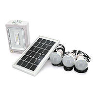 Переносной фонарь Gold GHTC-1173+Solar, 1+1 режим, встроенный аккум, 3 лампочки 3W, USB выход, Black/Orange