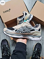 Чоловічі кросівки Asics Gel NYC Grey Взуття Асікс Гель демісезон сірі кеди шкіра текстиль, фото 6