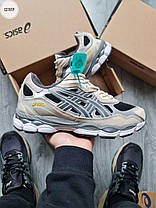 Чоловічі кросівки Asics Gel NYC Grey Взуття Асікс Гель демісезон сірі кеди шкіра текстиль, фото 5
