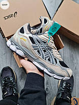 Чоловічі кросівки Asics Gel NYC Grey Взуття Асікс Гель демісезон сірі кеди шкіра текстиль, фото 3