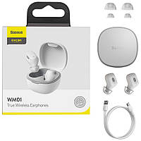 Наушники беспроводные TWS Bluetooth Baseus Encok WM01 White NGWM01-02 гарнирура для смартфона