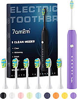 СТОК Электрическая зубная щетка 7AM2M Sonic с 5 насадками, 5 режимами, интеллектуальный таймер на 2мин