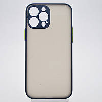 Чехол с полупрозрачной задней крышкой Matte Color Case Full Camera для iPhone 13 Pro Max Blue