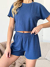 Одяг для дому шорти та футболка XS-S Синій, фото 4