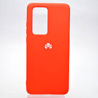 Чехол накладка Silicon Case Full Cover для Huawei P40 Pro Red/Красный