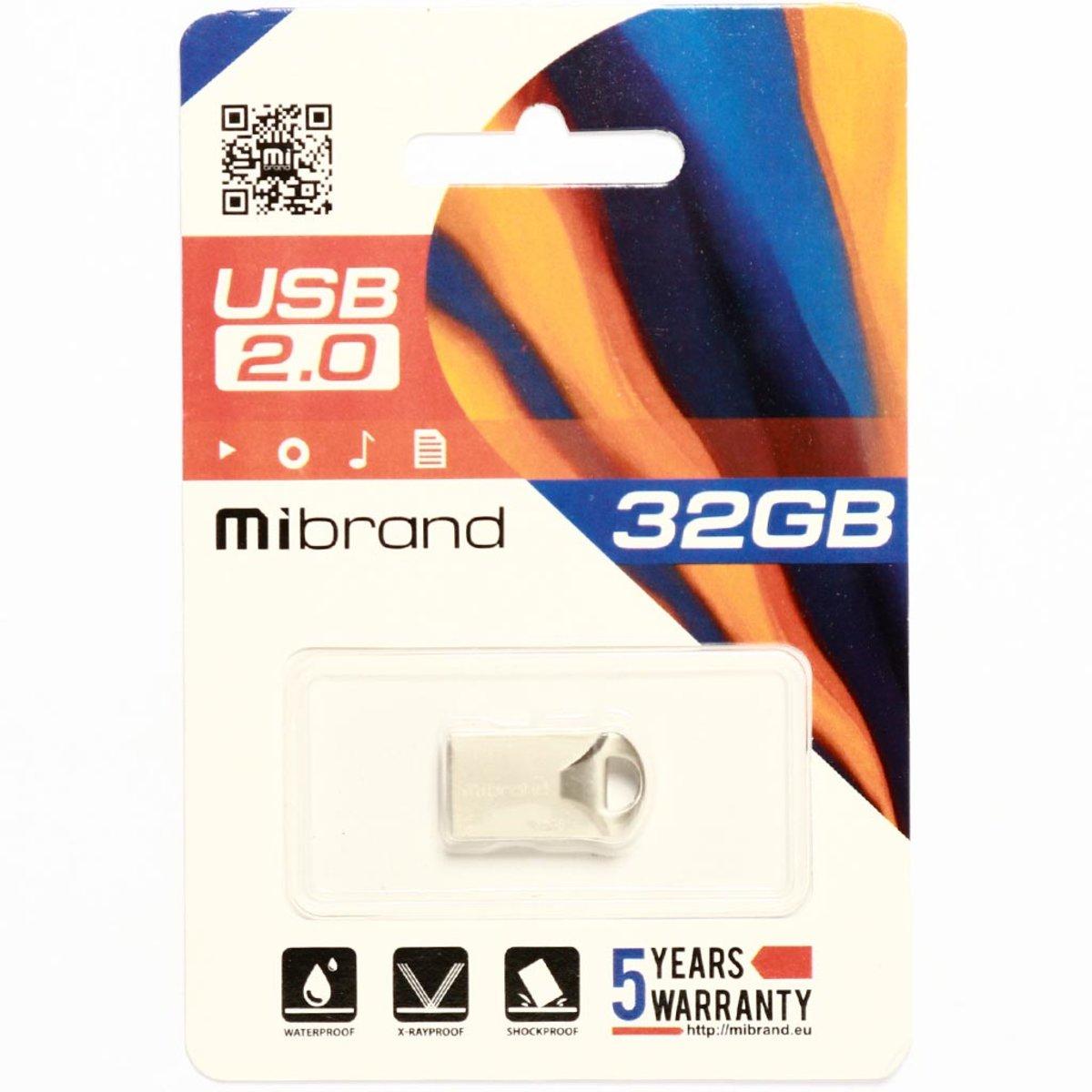 USB флешка Mibrand Hawk 32GB Silver (MI2.0/HA32M1S) - фото 2 - id-p2084631103