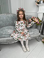 Детское натуральное платье с розами