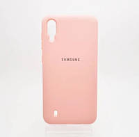 Чехол накладка Silicon Case Full Cover для Samsung A105 Galaxy A10 (Pink)