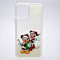 Чехол с новогодним рисунком (принтом) Merry Christmas Snow для iPhone 12 Mini Minnie & Mickey Surprise