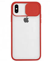 Чехол накладка TPU Camshield Matte с крышкою на камеру для iPhone X/iPhone Xs 5.8" Red