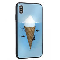 Чехол накладка Glass with TPU Case для iPhone Xs Max 6.5" Ice Cream