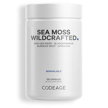 CodeAge Wildcrafted Sea Moss / Сирі морські водорості для підтримки щитоподібної залози 120 капсул BX516