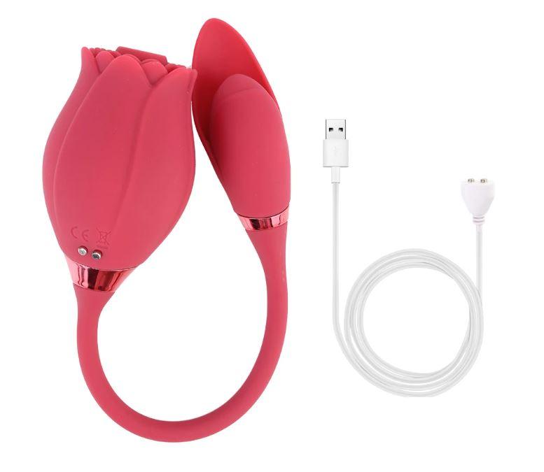 Вакуумний подвійний вібратор "Rosebud", фото 1