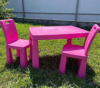 Збірний пластиковий ігровий набір дитячий стілець 2 шт. і столик Doloni для дітей Дитячі столики та стільчики
