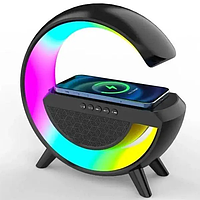 Настольная смарт лампа ночник RGB G-Smart Light Sound Machine BT 2301 с беспроводной зарядкой 15W и Bluetooth