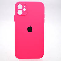 Чехол силиконовый с квадратными бортами Silicon case Full Square для iPhone 11 Barbie Pink